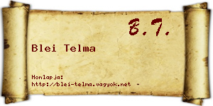 Blei Telma névjegykártya